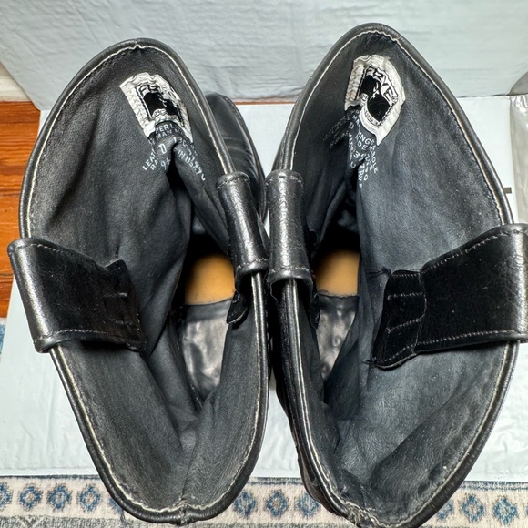 Frye Vintage Mid Calf Western Cowboy boots womens Size 9 Black Made in USA - Picture 8 of 11